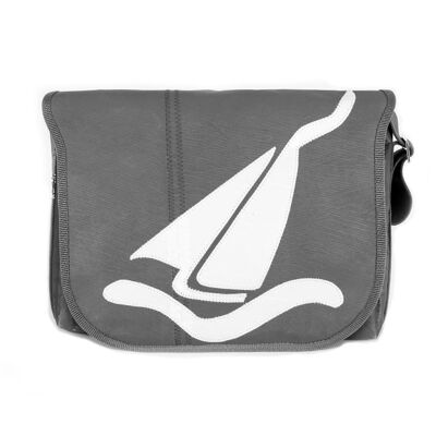 Petit sac en toile Yachts à voile | gris / blanc
