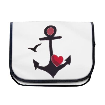 Petit sac en toile Herzanker | blanc / gris / rouge