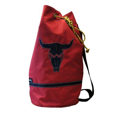 sac polochon taureau | rouge / noir | gros