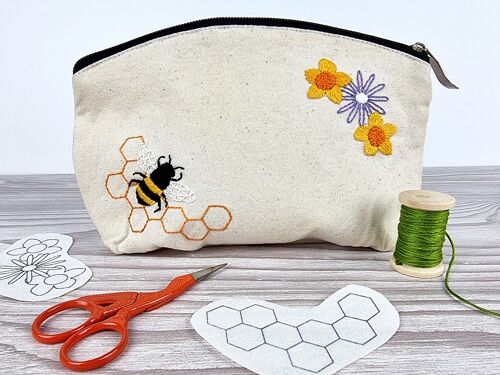 Bees and Flowers, Stick and Stitch Embroidery Patterns