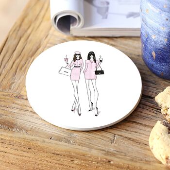 Best Friends- Coco Fine Bone China Coaster PRE COMMANDE 1