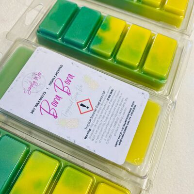 Wax Melt Snap Bars - Tropical Fragrance  Simply Wax BrandedColoured