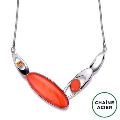 Agathe - Orangefarbene Halskette