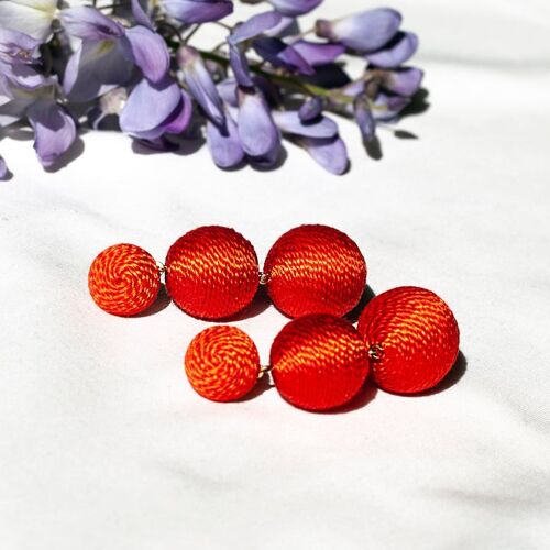 Midi Lolita Earrings Pin - Deep Red