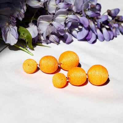 Boucles d'Oreilles Midi Lolita Broche - Orange Lumineux