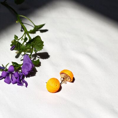 Boucles d'Oreilles Mini Lolita Broche - Orange Lumineux