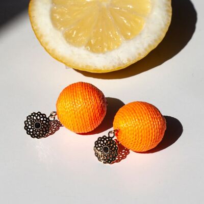Soli Lolita Earrings Pin - Luminous Orange