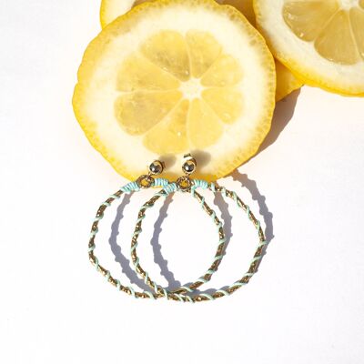 Maxi Linda Hoop Earrings - Woven Sky Blue