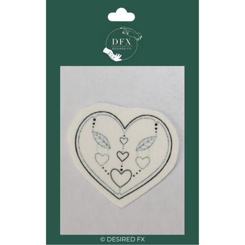 Medium kawaii magic heart (b&w) temporary tattoo