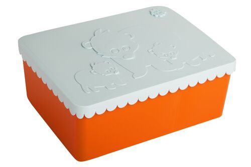 Lunch Box, Three Compartments, Bear, (Light blue/Orange)