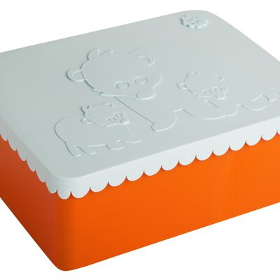 Lunch Box, Three Compartments, Bear, (Light blue/Orange)