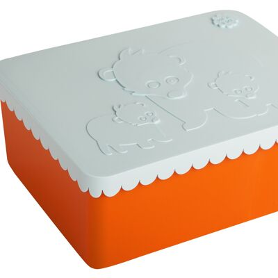 Lunch Box, Three Compartments, Bear, (Light blue/Orange)