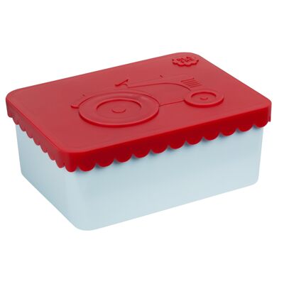 Lunch Box, One Compartment, Tractor, (Red/light blue)