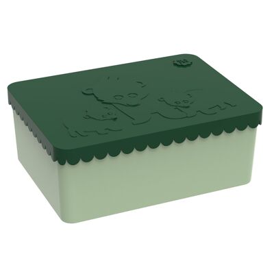 Lunch Box, Three Compartments, Bear, (Dark green)
