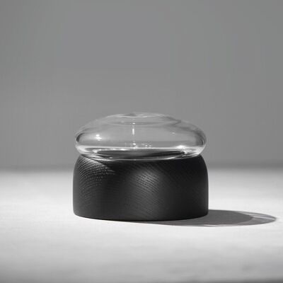 Boletus Black/Clear Glass, w. 12 cm