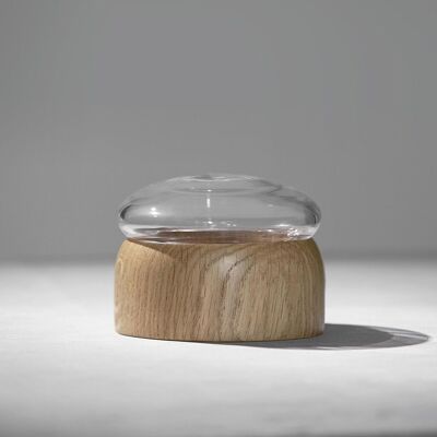Boletus Oak/Clear Glass, w. 12 cm