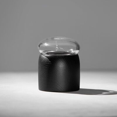 Boletus Black/Clear Glass, w. 9 cm