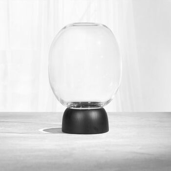 Vase Morchella Noir/Verre Clair, h. 27cm 4