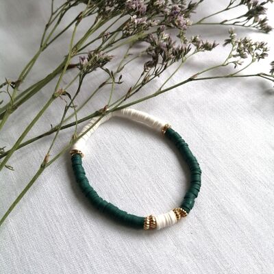 Bracciale Anouck verde anatra e bianco