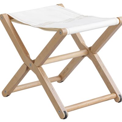 Tabouret pliant en bois et voile de bateau