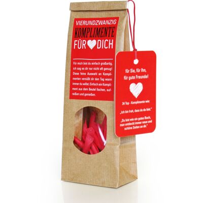 24 COMPLIMENTS FOR YOU! 24 red, lovely fairground tickets in a gift bag