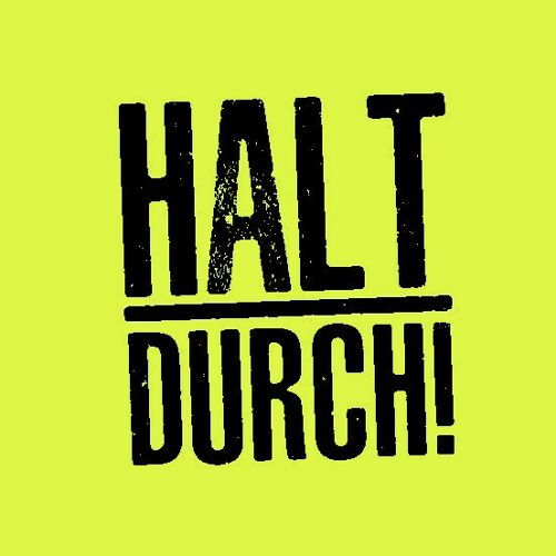Haftnotizblock "HALT DURCH!" 50 gelbe Notizzettel selbstklebend für Schule, Büro oder Alltag