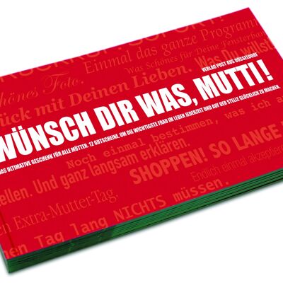 Voucher book for mothers "MAKE A WISH, MUTTI!" 12 postcards in a gift book