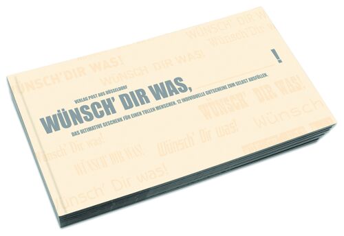 Gutscheinbuch zum Selbst Ausfüllen "WÜNSCH DIR WAS, BLANKO!" 12 Postkarten in einem Geschenkbuch