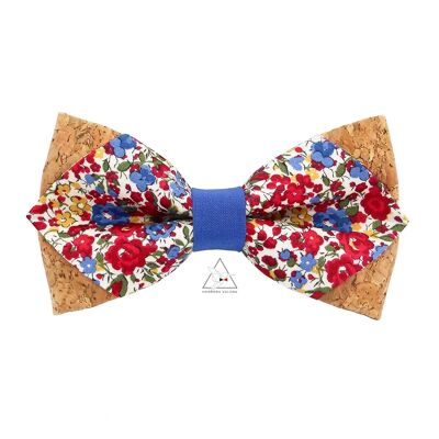 Pointed bow tie in cork and Liberty fabric - Emma & Georgina C Royal