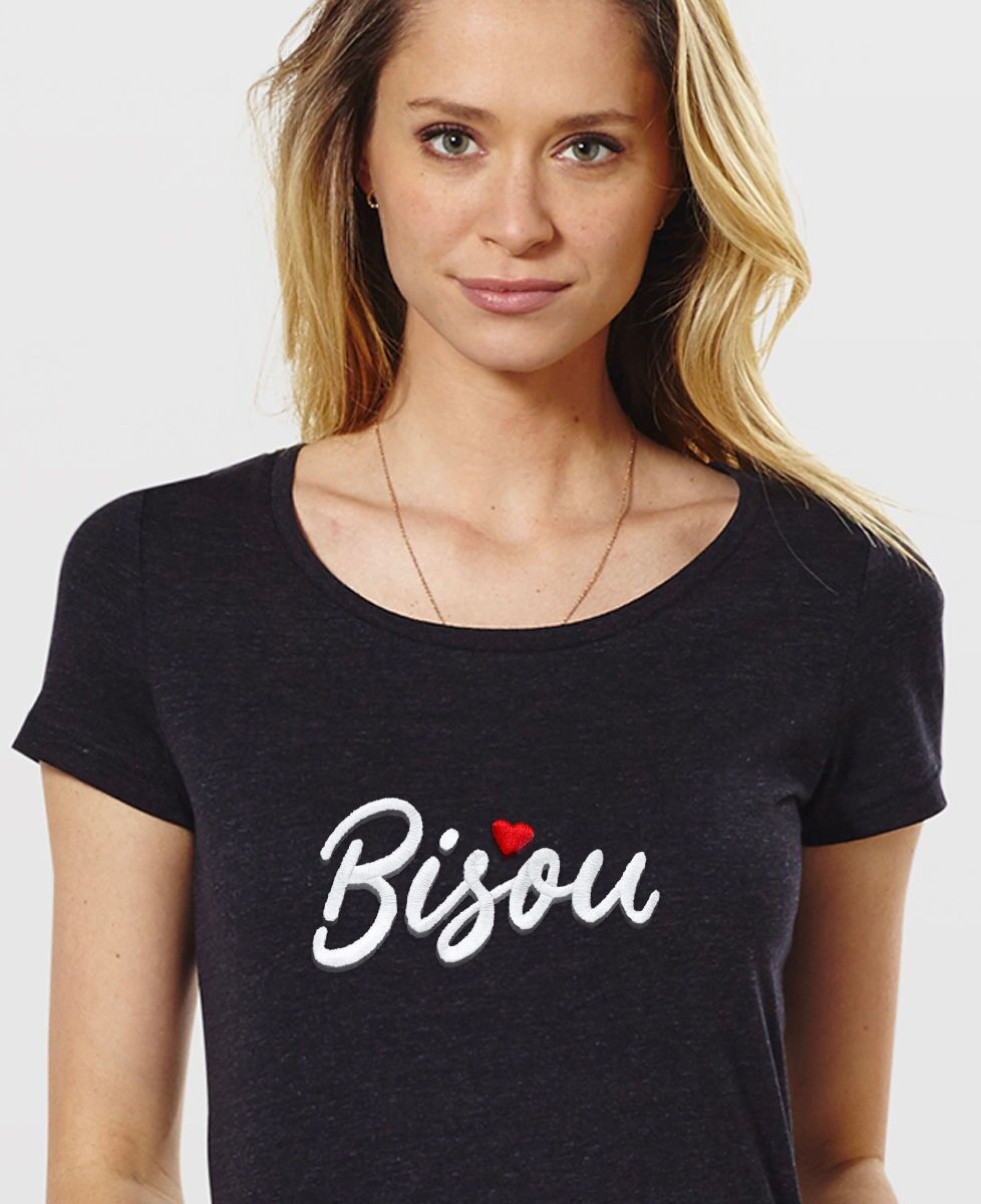 Buy wholesale Big kiss women s T shirt embroidered