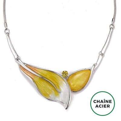 Aika - Yellow leaf necklace