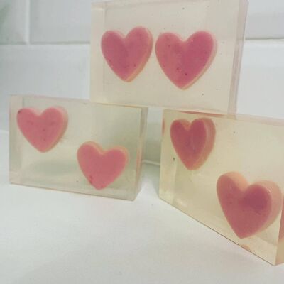 Heart Filled Soap Bar x 6 /