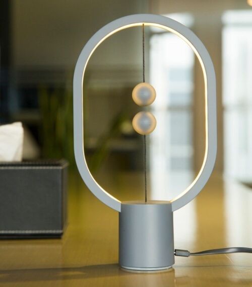 Lampe magnétique et décorative LED - Heng Balance Ellipse Mini Gris clair