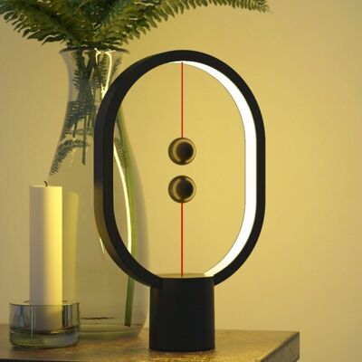 Magnetic and decorative LED lamp - Heng Balance Ellipse Mini Dark gray