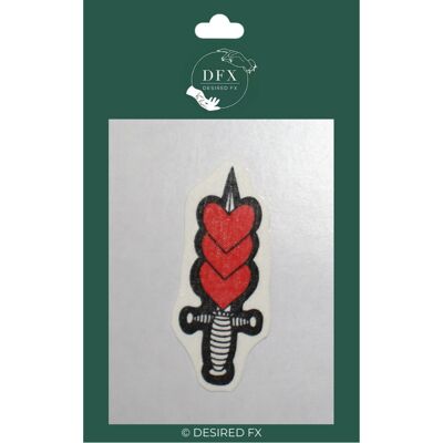 Dagger hearts temporary tattoo