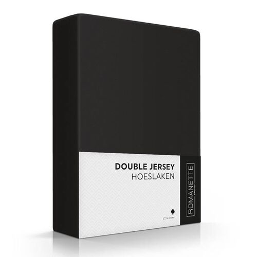 Romanette Double Jersey Black 180x220