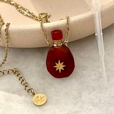 Anabella Vial Necklace in Natural Stone - Carnelian