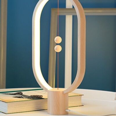 Magnetic and decorative wooden LED lamp - Heng Balance Ellipse