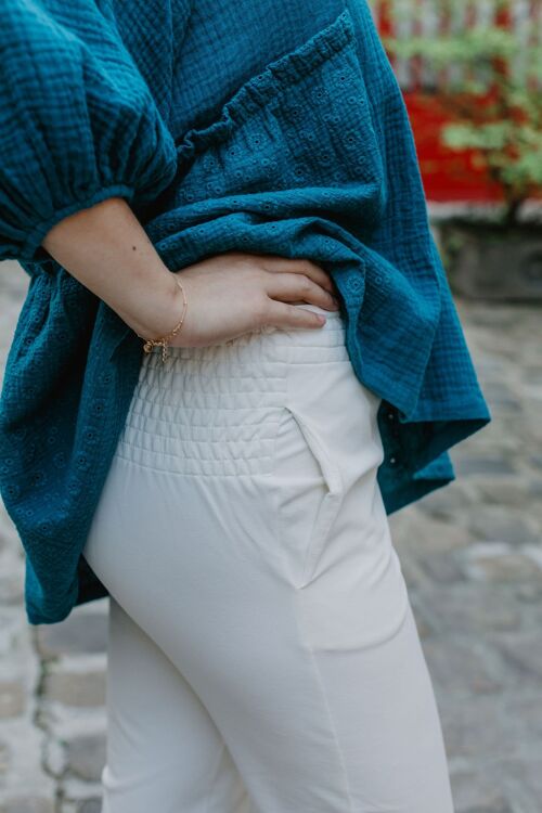 Pantalon avant-pendant-après grossesse Léon (écru)