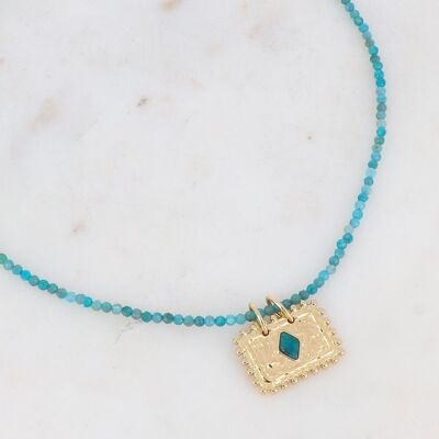 Golden Cardy necklace with Apatite stone