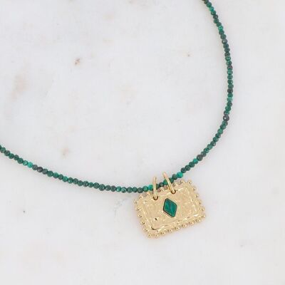 Golden Cardy necklace with Malachite stone