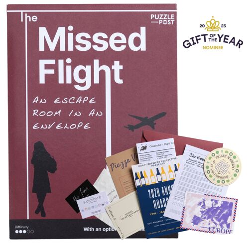 An Escape Room in an Envelope: The Missed Flight. Board Game Puzzle