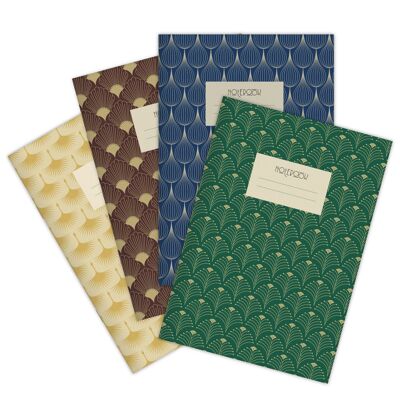 Set di 4 quaderni Art Déco A5