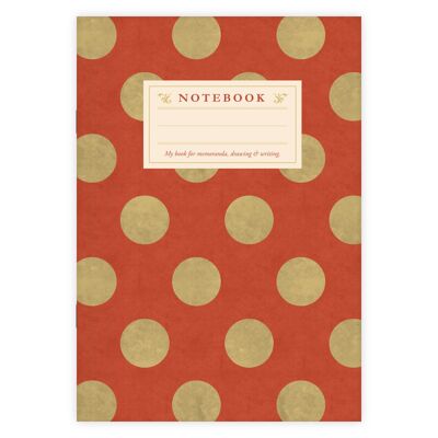 Notebook Dots Pattern Red A5