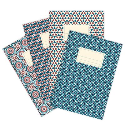 Set of 4 Notebooks Morocco Blue A5