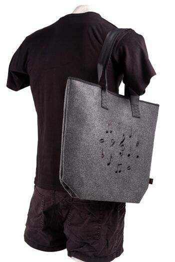 Sac anse feutre notes noires 3