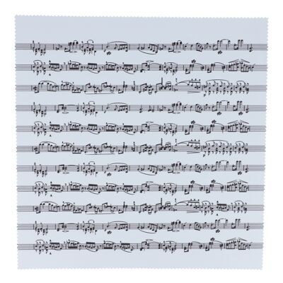 Microfiber instrument cleaning cloth with musical staves