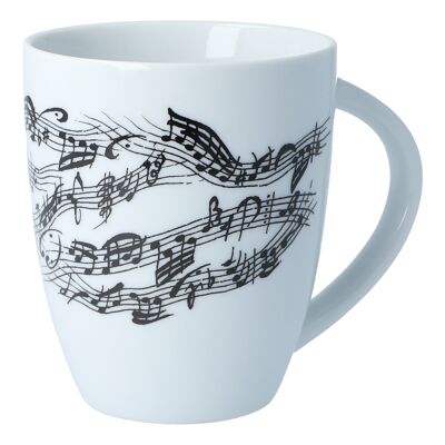 Mugs with handles with musical motifs, different variants