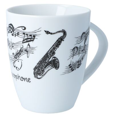 Mugs with handles with musical motifs, different variants