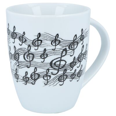 Mugs with handles with musical motifs, different variants